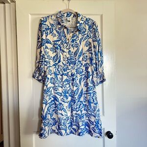 CAbi Athena Women’s Blue Floral Dress